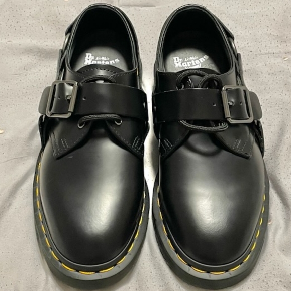 Dr. Martens Henree polished smooth leather buckle shoes women's size 6 mens 5 - Picture 4 of 7